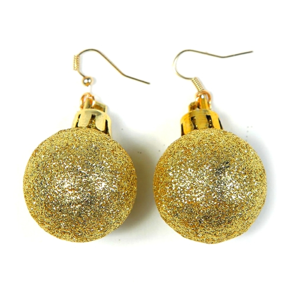 ✨ D.I.Y Gorgeous Gold Glitter Ornament Dangle Earrings ✨